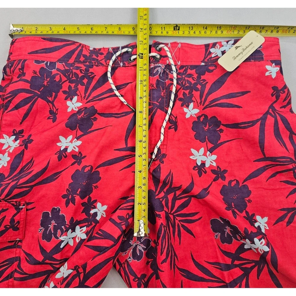 Tommy Bahama Relax trunks swimwear mens XXL 2XL pockets red ATR914571 floral